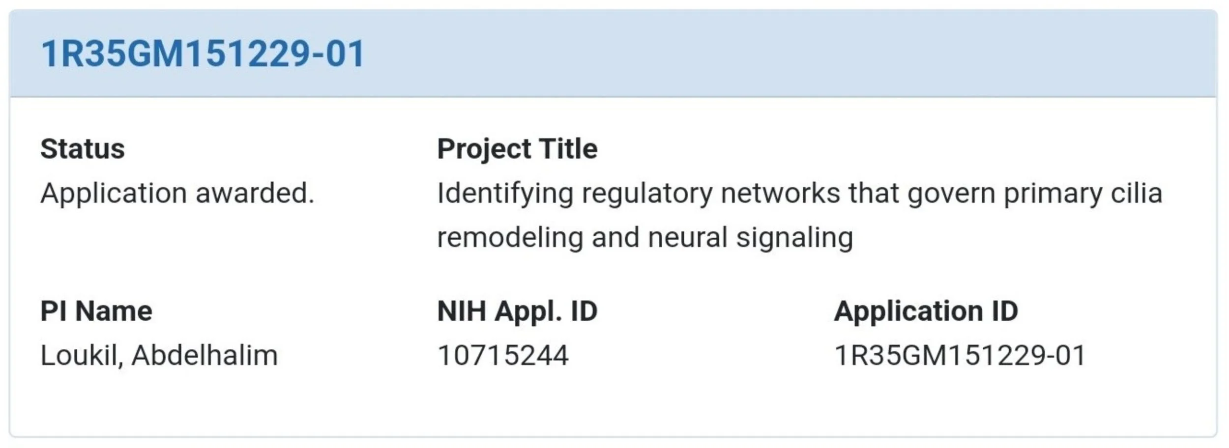 NIH R35 grant — social media coverage