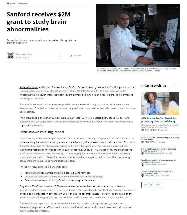 NIH R35 grant press release